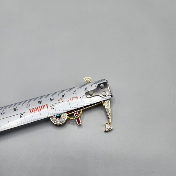 Butler Anchor Brooch Red White Green Crystal Maritime Nautical Costume Jewelry - Picture 8 of 8